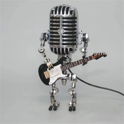 Lampe Robot Retro avec Guitare – Lampe de Table Décorative Unique pour une Atmosphère Conviviale