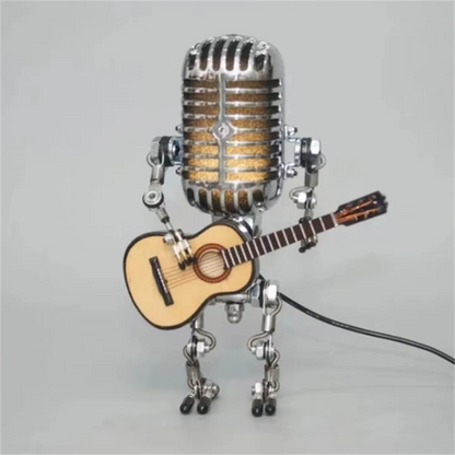 Lampe Robot Retro avec Guitare – Lampe de Table Décorative Unique pour une Atmosphère Conviviale