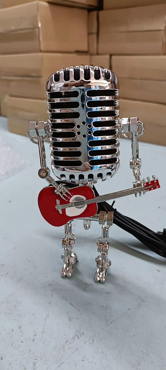 Lampe Robot Retro avec Guitare – Lampe de Table Décorative Unique pour une Atmosphère Conviviale