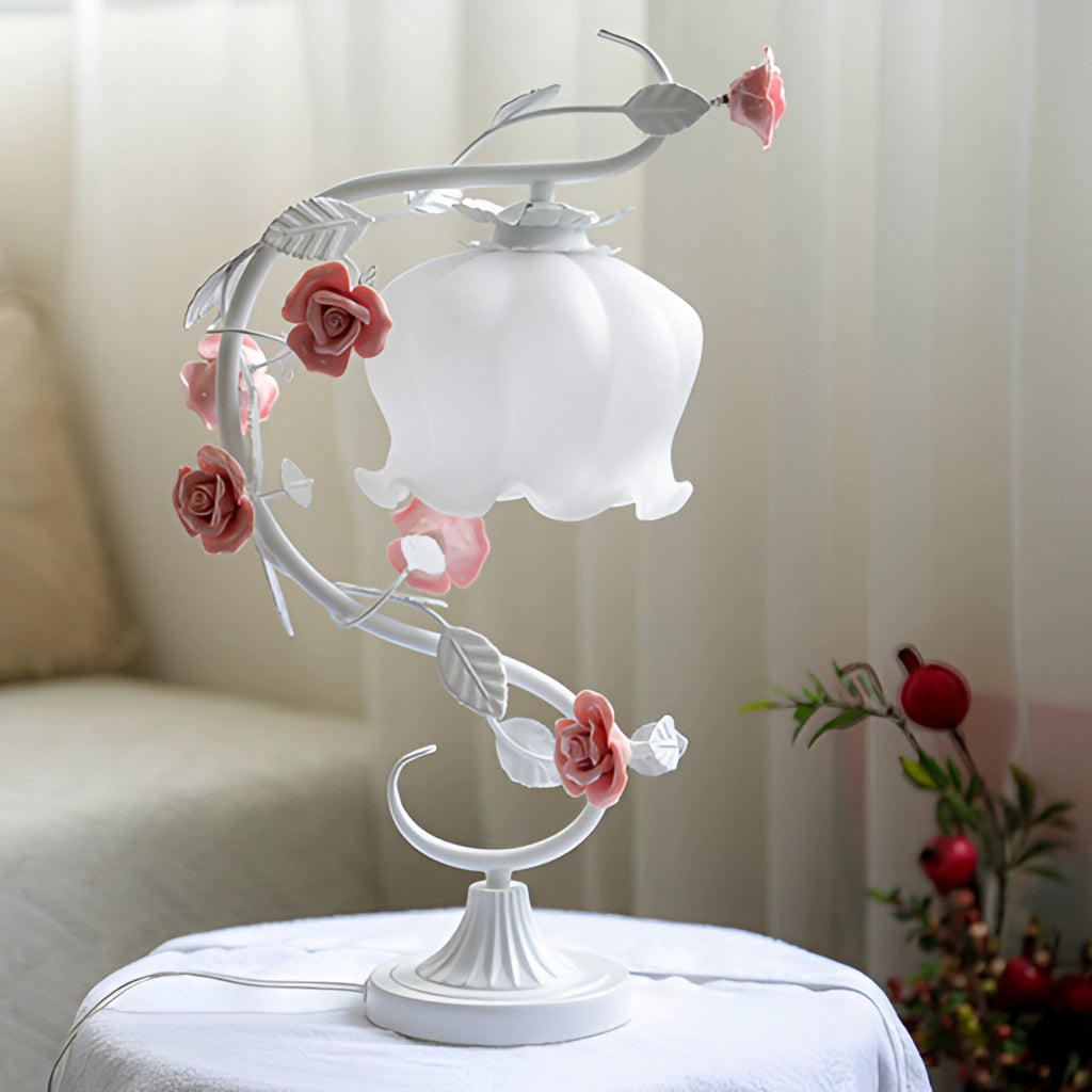 RosaGlo Lampe Élégante en Roses – Éclairage LED avec Fleurs Enfermées pour Décor de Chambre