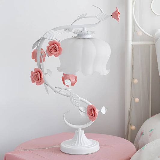 RosaGlo Lampe Élégante en Roses – Éclairage LED avec Fleurs Enfermées pour Décor de Chambre