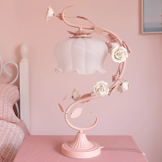 RosaGlo Lampe Élégante en Roses – Éclairage LED avec Fleurs Enfermées pour Décor de Chambre