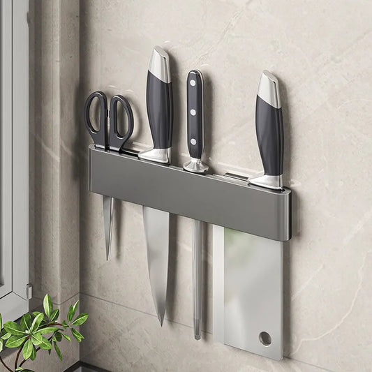 Support de couteaux en acier inoxydable – Organisateur durable pour mur ou plan de travail