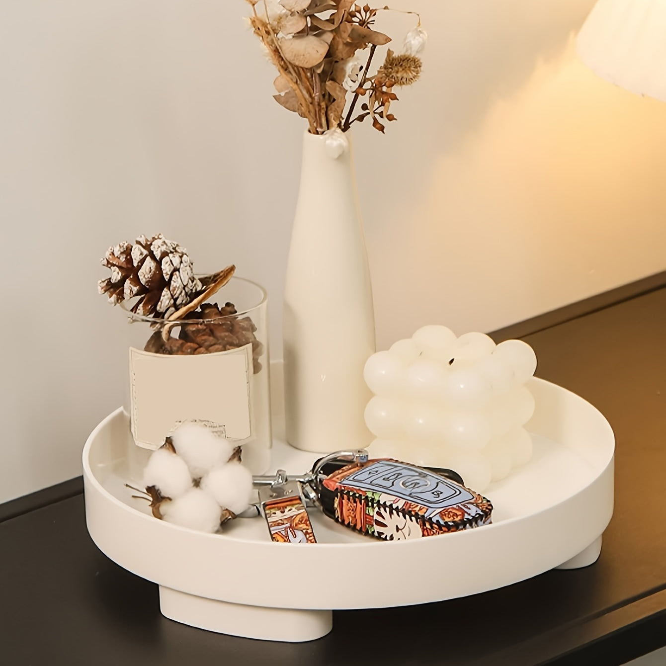 Bol en bois rond pour décoration Boho – Accessoire parfait pour la table basse