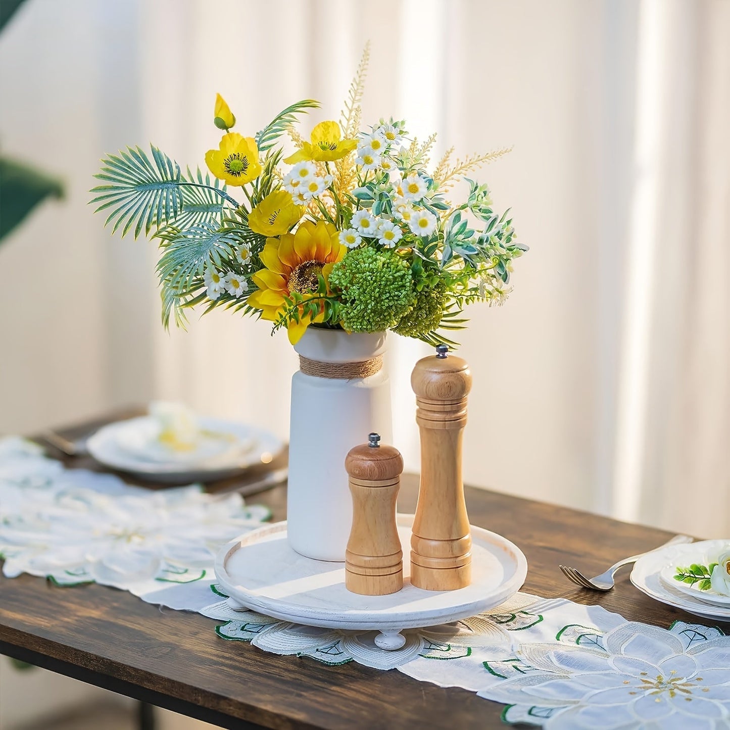 Bol en bois rond avec 4 pieds pour décoration d'événements rustiques et célébrations