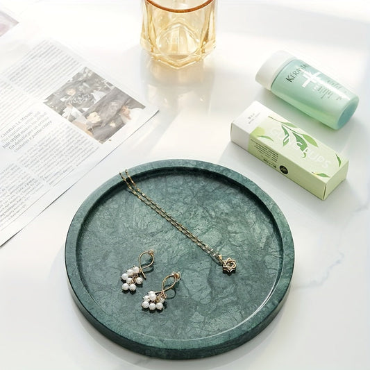 Plateau rond en marbre – Solution de décoration et de rangement luxueuse