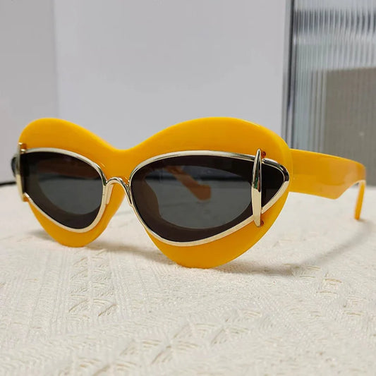 Lunettes de Soleil Double Monture Œil de Chat