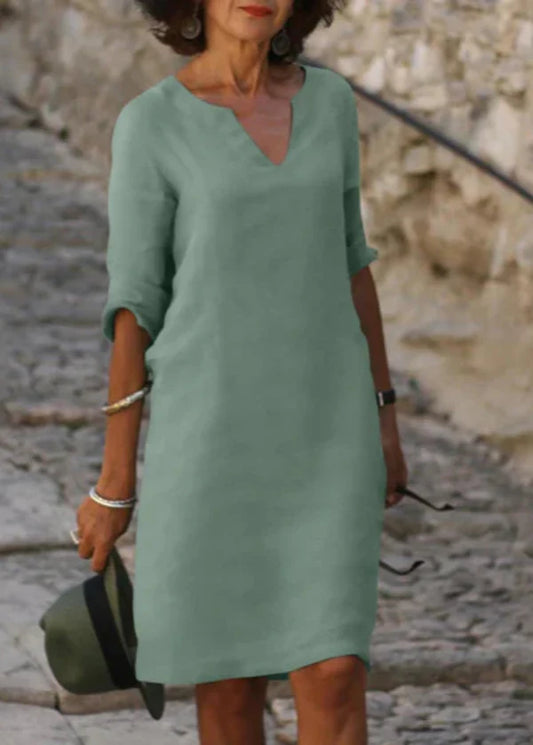 Wendy - Robe à manches trois-quarts à col en V