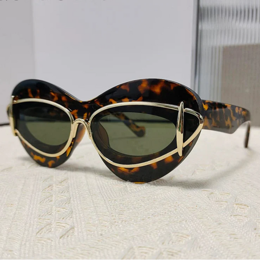 Lunettes de Soleil Double Monture Œil de Chat