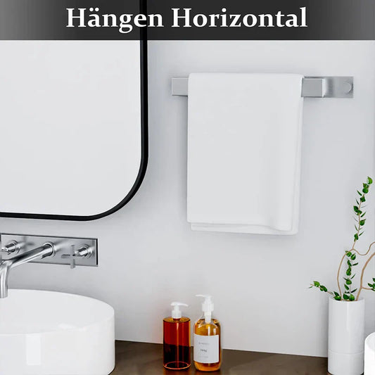 Support de serviette autocollant – Sans perçage, Acier inoxydable moderne pour salle de bain