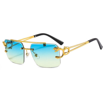 Lunettes de soleil sans monture à double pont avec dégradé