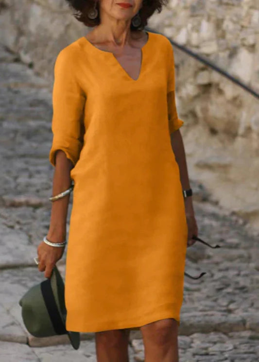 Wendy - Robe à manches trois-quarts à col en V