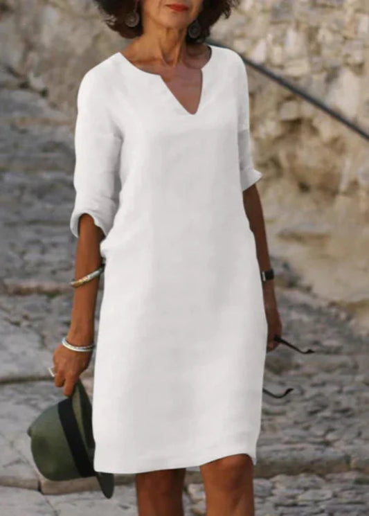 Wendy - Robe à manches trois-quarts à col en V
