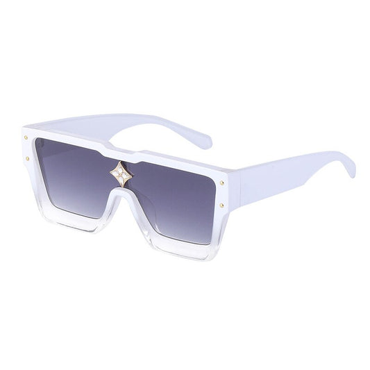 Lunettes de soleil carrées surdimensionnées avec cadre en cristal
