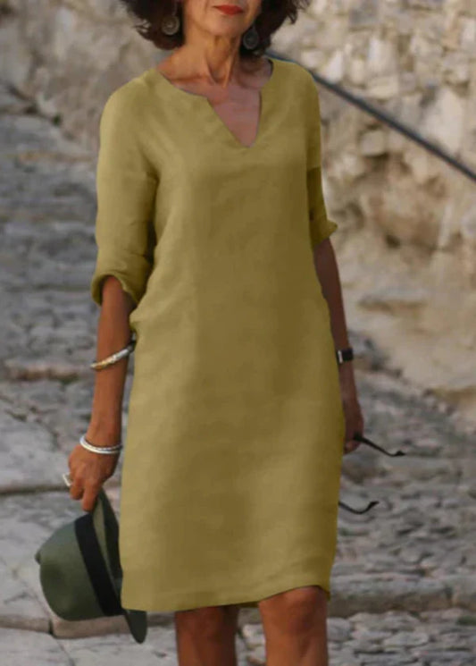 Wendy - Robe à manches trois-quarts à col en V