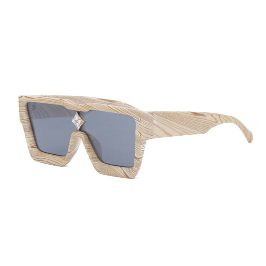 Lunettes de soleil carrées surdimensionnées avec cadre en cristal