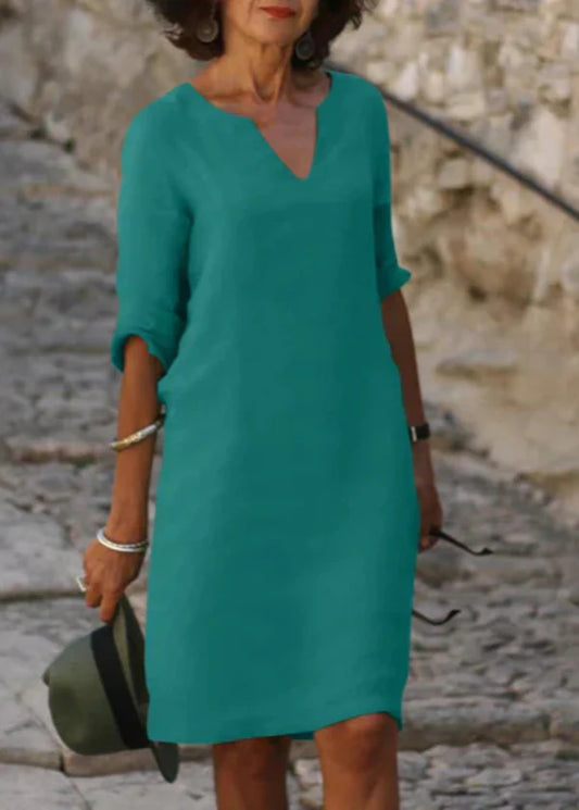 Wendy - Robe à manches trois-quarts à col en V