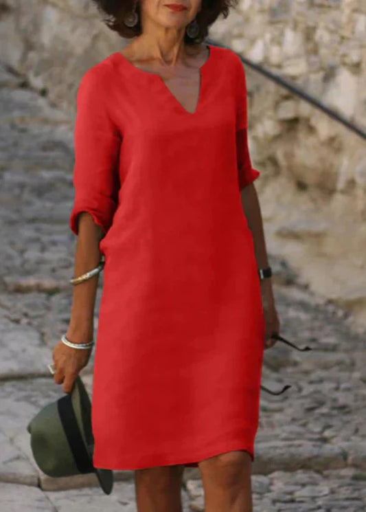 Wendy - Robe à manches trois-quarts à col en V