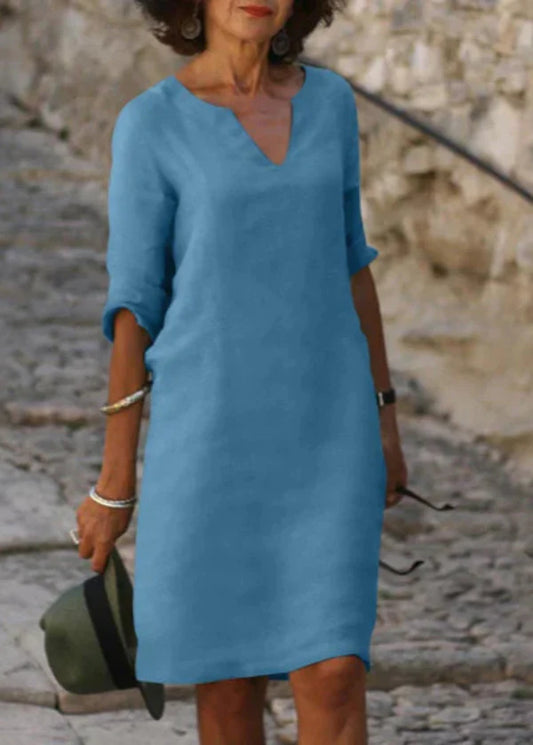 Wendy - Robe à manches trois-quarts à col en V