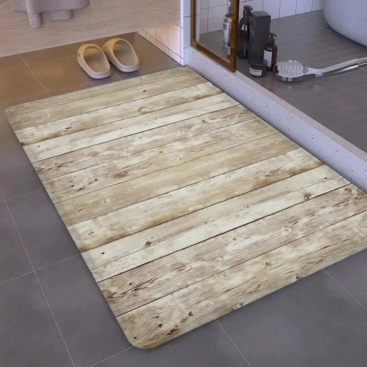 Tapis de sol en PVC imperméable avec motif bois – Élégant et robuste pour l'entrée et la salle de bain