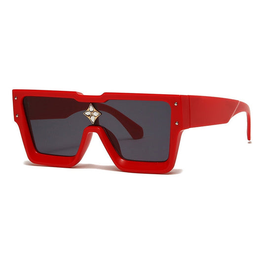 Lunettes de soleil carrées surdimensionnées avec cadre en cristal