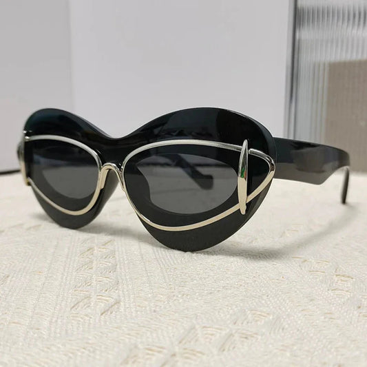 Lunettes de Soleil Double Monture Œil de Chat