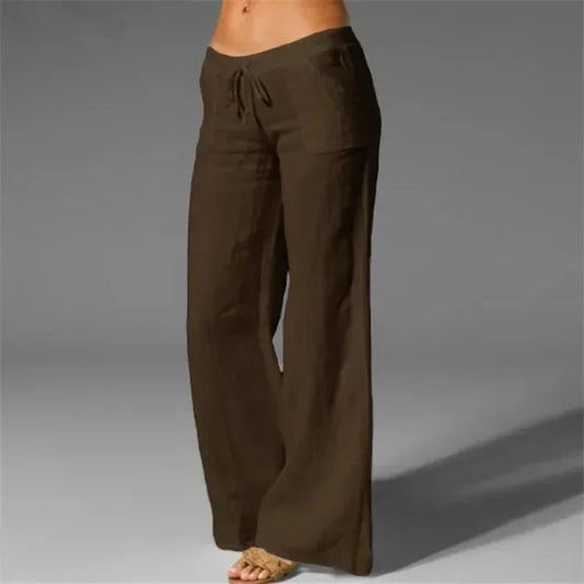 Élise - Pantalon Large Confortable À Cordon De Serrage