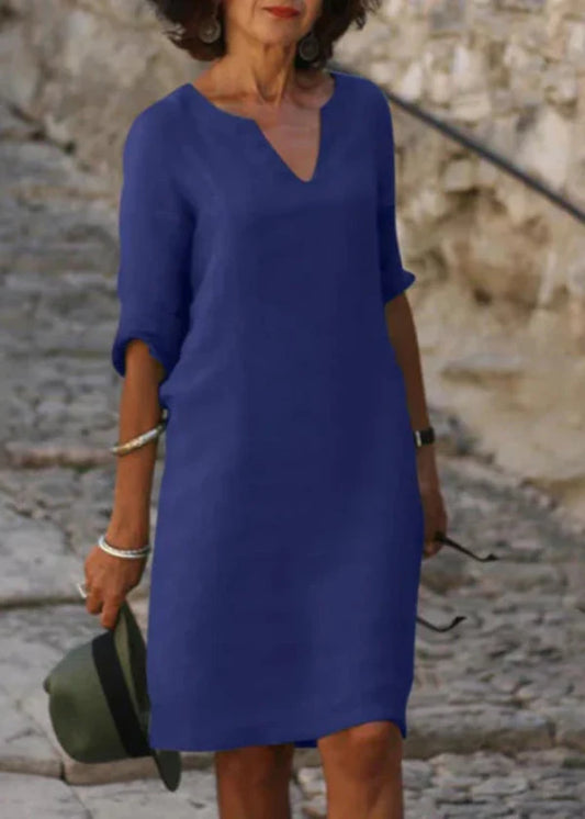 Wendy - Robe à manches trois-quarts à col en V