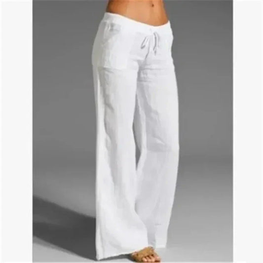 Élise - Pantalon Large Confortable À Cordon De Serrage
