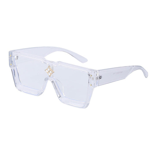 Lunettes de soleil carrées surdimensionnées avec cadre en cristal