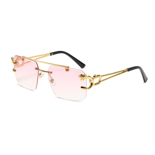 Lunettes de soleil sans monture à double pont avec dégradé