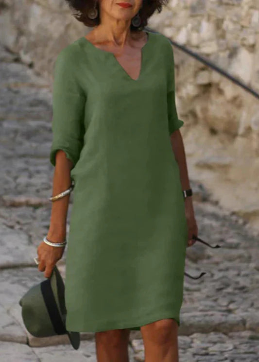 Wendy - Robe à manches trois-quarts à col en V