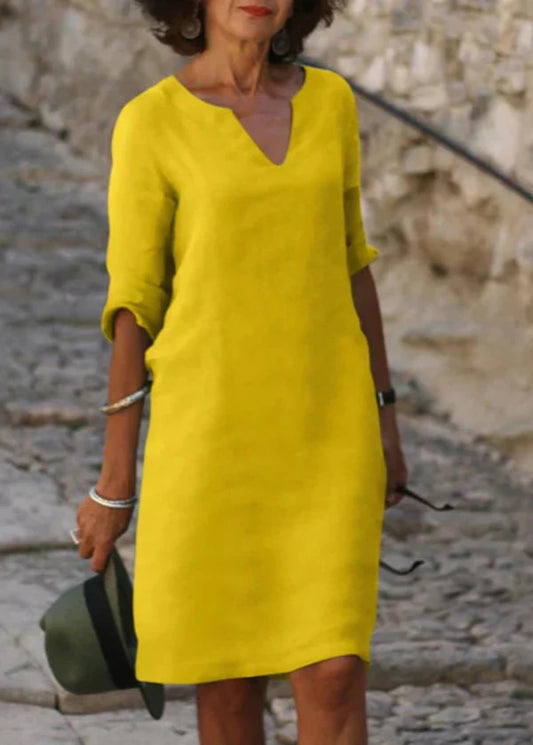 Wendy - Robe à manches trois-quarts à col en V