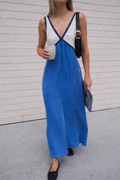 Jacky - robe maxi à col en v léger