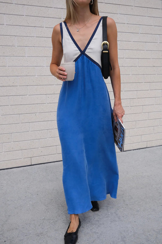 Jacky - robe maxi à col en v léger