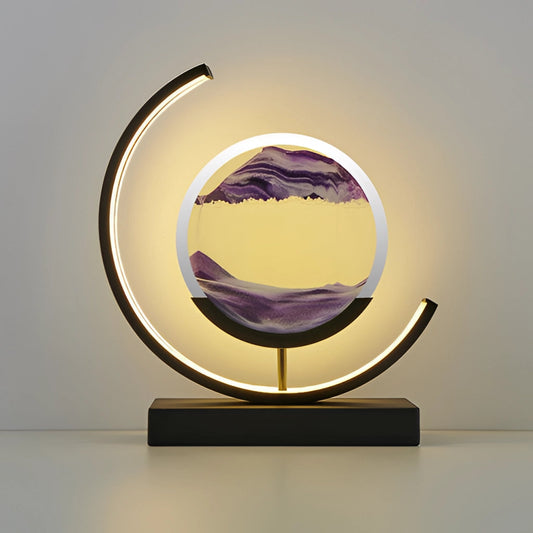 Lampe de table LED en sable – Peinture de sable 3D dynamique avec lumière LED