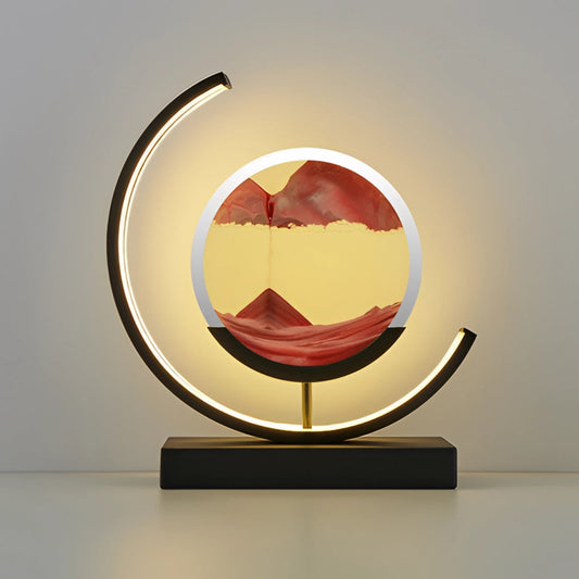 Lampe de table LED en sable – Peinture de sable 3D dynamique avec lumière LED