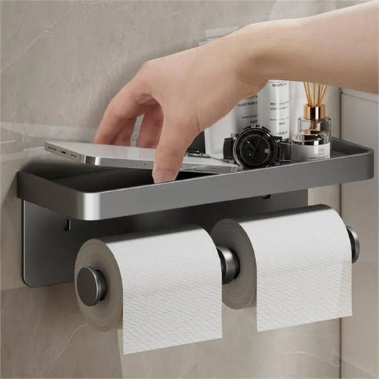 Saniflex Porte-papier toilette multifonction – Organisateur de salle de bain gain de place