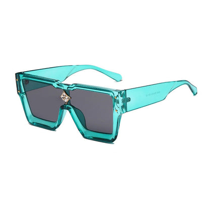 Lunettes de soleil carrées surdimensionnées avec cadre en cristal