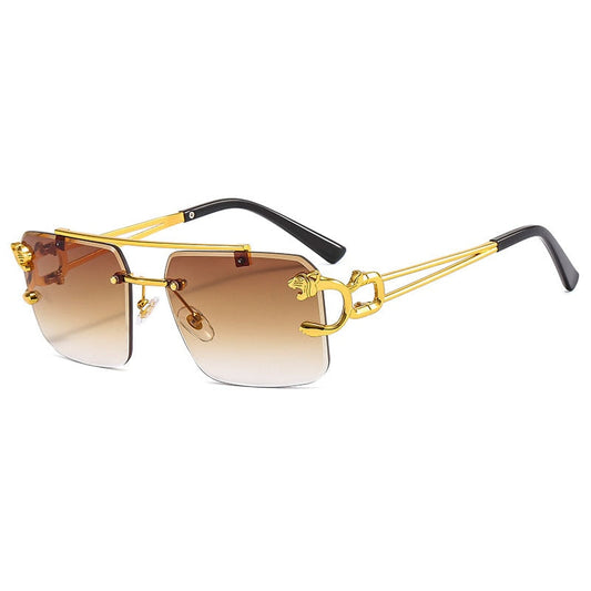 Lunettes de soleil sans monture à double pont avec dégradé