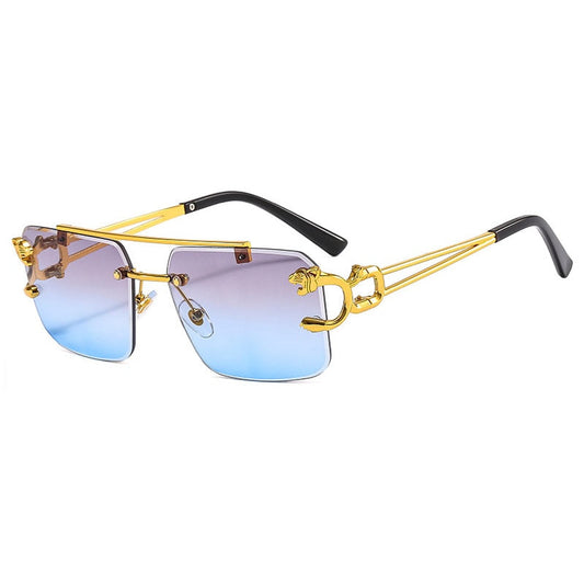Lunettes de soleil sans monture à double pont avec dégradé
