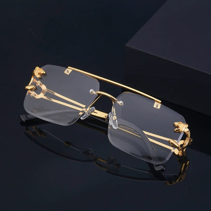 Lunettes de soleil sans monture à double pont avec dégradé