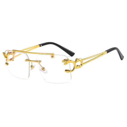 Lunettes de soleil sans monture à double pont avec dégradé