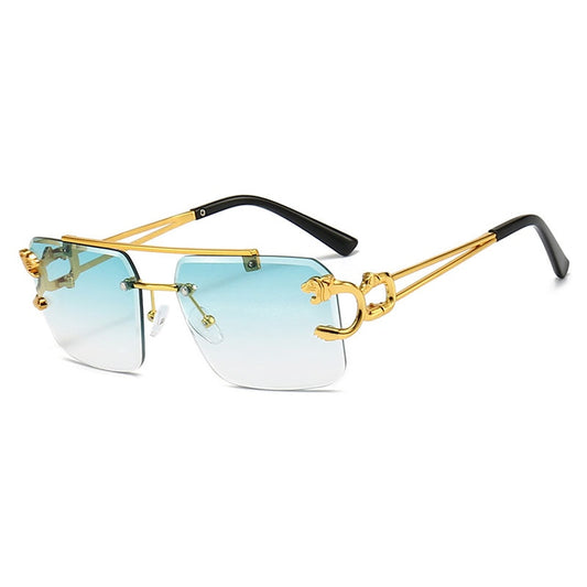 Lunettes de soleil sans monture à double pont avec dégradé