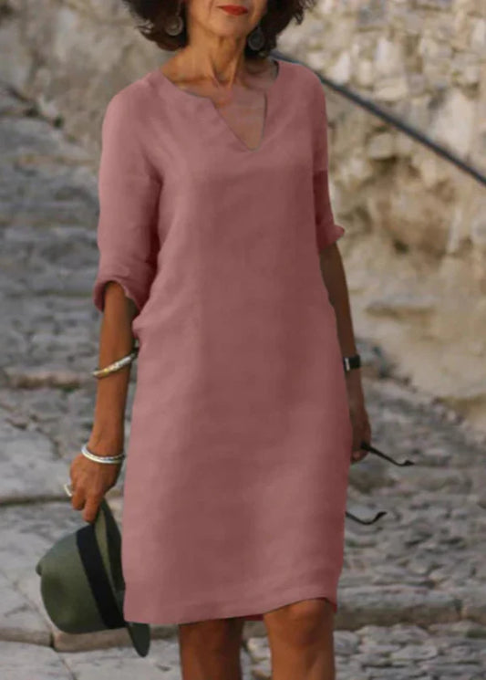Wendy - Robe à manches trois-quarts à col en V
