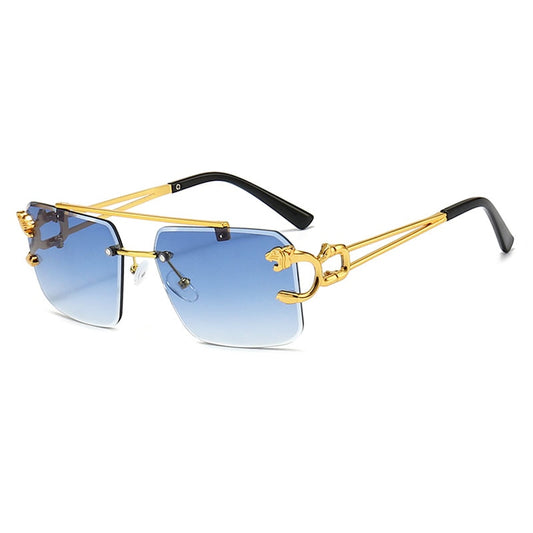 Lunettes de soleil sans monture à double pont avec dégradé