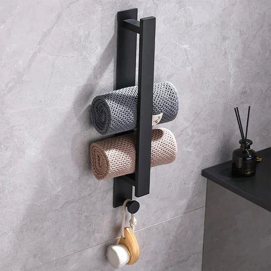 Support de Serviette Auto-adhésif – Sans Perçage, Solution de Rangement Moderne pour Salle de Bain