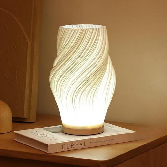 Lampe LED Serene Wavecrest de Laura Fletcher – Design moderne avec luminosité dimmable, idéale pour un éclairage d'ambiance