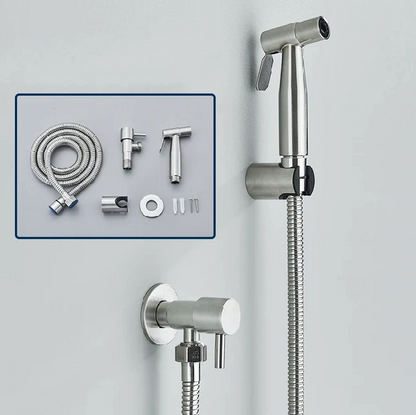 Shinesia Bidet-Spray – Accessoire de salle de bain hygiénique en acier inoxydable – Fonction de spray à eau froide murale