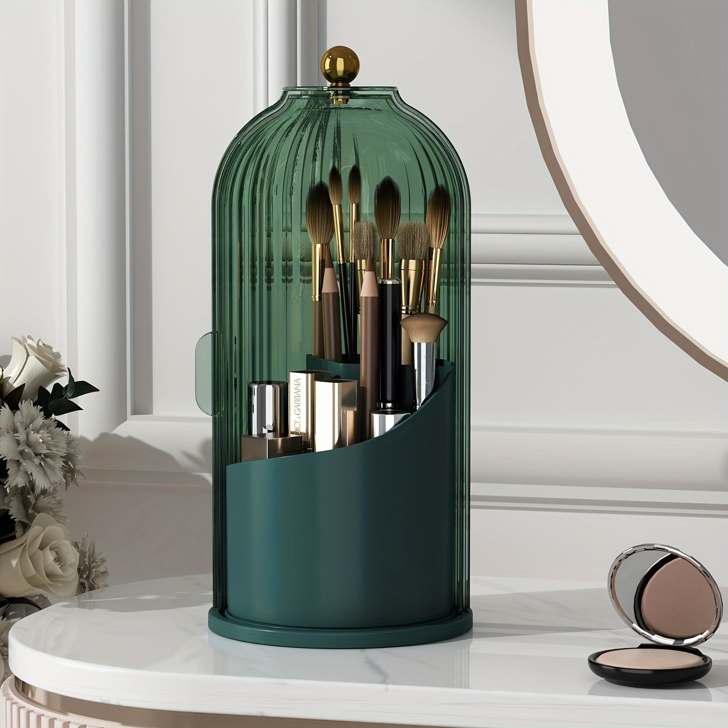 Boîte de rangement de maquillage Sofie rotative – Organisateur 360° pour un accès facile
